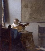 Johannes Vermeer Woman with a lute. France oil painting artist